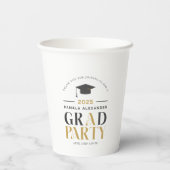 金ゴールドグレイグラードパーティーレトロタイポグラフィ 紙コップ (裏面)