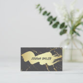 金ゴールドグレイ大理石 | 金ゴールドブラシ 名刺 (スタンド正面)