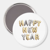 金ゴールドグレイ新年 マグネット (正面/裏面)