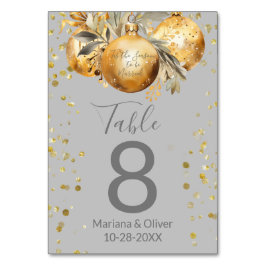 金ゴールドグレイ結婚クリスマスのテーブル番号 テーブルナンバー