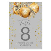 金ゴールドグレイ結婚クリスマスのテーブル番号 テーブルナンバー (裏面)