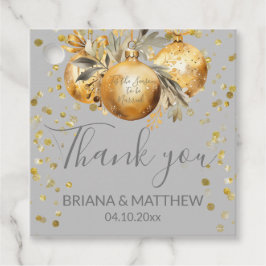 金ゴールドグレイ結婚クリスマス フェイバータグ