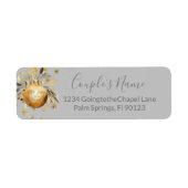 金ゴールドグレイ結婚クリスマス ラベル (正面)