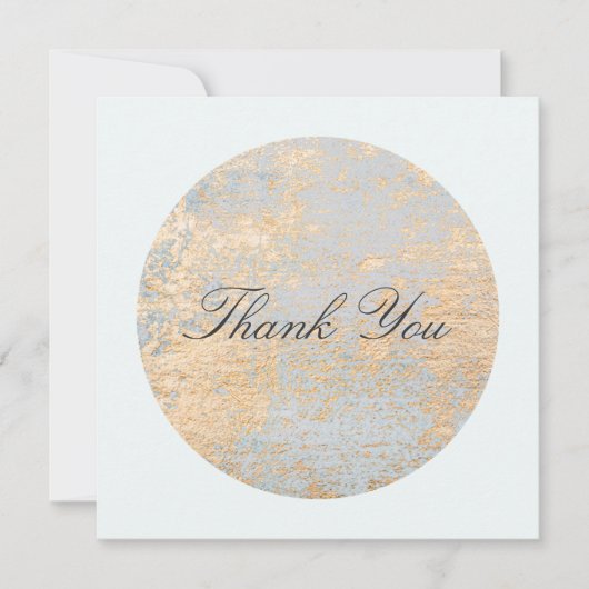 金ゴールドグレイ芸術的抽象芸術ありがとう サンキューカード (正面)