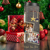金ゴールドグレイ6写真テンプレート&文字クリスマス タンブラー