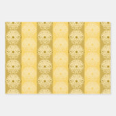 金ゴールドグレーとクリーパターン（の模様が）あるム ラッピングペーパーシート (正面)