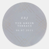 金ゴールドグレーエレガンスダイアモンドジオデコ結婚ズ ラウンドシール (正面)