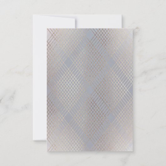 金ゴールドグレーエレガンスダイアモンドジオデコ結婚ズ 出欠カード (裏面)