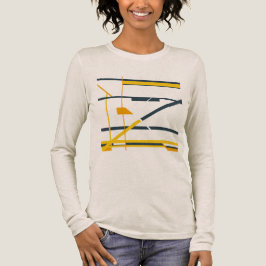 金ゴールドグレーオレンジ幾何学的抽象芸術MCMルック トライブレンドTシャツ