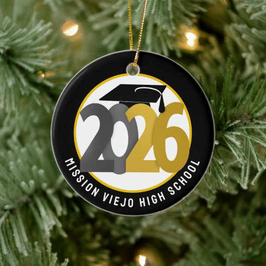 金ゴールドグレークラス2026写真卒業 セラミックオーナメント (ツリー)
