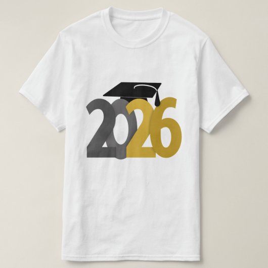 金ゴールドグレークラス2026卒業 Tシャツ (デザイン正面)
