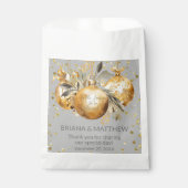 金ゴールドグレークリスマス結婚式の引き出物バッグ フェイバーバッグ (正面)