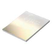 金ゴールドグレーグラデーショングラデーションとスクリプト ノートパッド (回転)