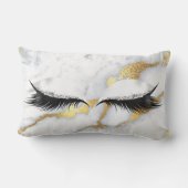 金ゴールドグレーグリッターブラックアイズメイクアップマーブルストーン ランバークッション (裏面)