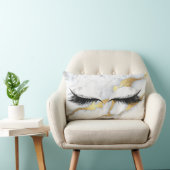 金ゴールドグレーグリッターブラックアイズメイクアップマーブルストーン ランバークッション (椅子)