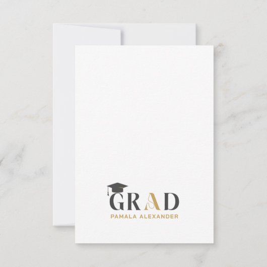 金ゴールドグレーサンキューユーレトロタイポグラフィ サンキューカード (裏面)