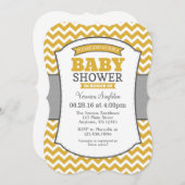 金ゴールドグレーシェブロンベビーシャワー招待状 招待状 (正面/裏面)