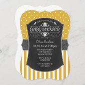 金ゴールドグレーチョークストライプボード招待状 招待状 (正面/裏面)