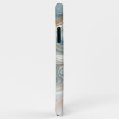 金ゴールドグレーティール(緑がかった色)ブルーマーブルアートパターン Case-Mate iPhoneケース (裏面/右)