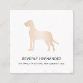 金ゴールドグレートダンドッグウォーカートレーナーパピーシッター スクエア名刺 (正面)