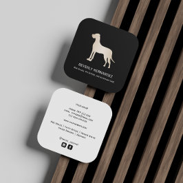 金ゴールドグレートダンドッグウォーカートレーナーパピーシッター スクエア名刺