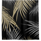 金ゴールドグレーパーム葉ズドリーム1 シャワーカーテン (正面)