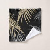 金ゴールドグレーパーム葉ズドリーム1 バスタオルセット (ウォッシュタオル)