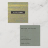 金ゴールドグレーフェイクスケッチ芸術的線パターン スクエア名刺 (正面/裏面)