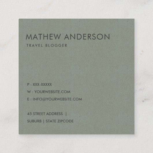 金ゴールドグレーフェイクスケッチ芸術的線パターン スクエア名刺 (裏面)