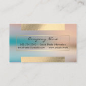 金ゴールドグレーフォイルの輝き |ガラスの背景 名刺 (裏面)