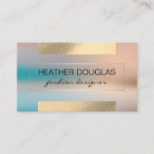 金ゴールドグレーフォイルの輝き |ガラスの背景 名刺 (正面)