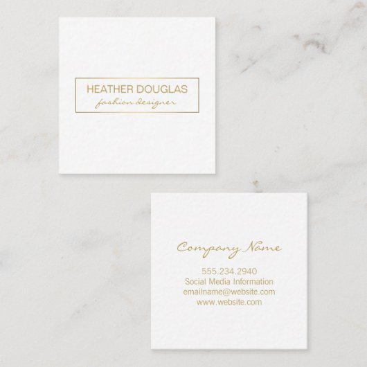 金ゴールドグレーフォイルの輝き スクエア名刺 (正面/裏面)