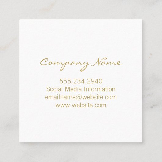 金ゴールドグレーフォイルの輝き スクエア名刺 (裏面)