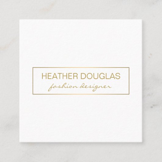 金ゴールドグレーフォイルの輝き スクエア名刺 (正面)