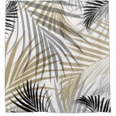 金ゴールドグレーブラックパーム葉ズドリーム – Cali Summer Vi シャワーカーテン (正面)