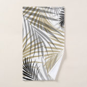 金ゴールドグレーブラックパー葉ムズドリームカリサマーヴィ バスタオルセット (ハンドタオル)