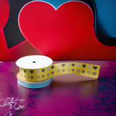 金ゴールドグレーブラックブラウンハート サテンリボン