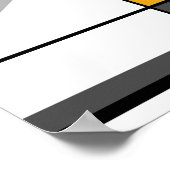 金ゴールドグレーブラックモザイク状抽象デザインポスター ポスター (角)