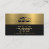 金ゴールドグレーブラックレトロ列ロジスティクストラック 名刺 (裏面)