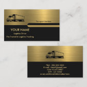 金ゴールドグレーブラックレトロ列ロジスティクストラック 名刺 (正面/裏面)