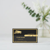 金ゴールドグレーブラックレトロ列輸送 名刺 (スタンド正面)