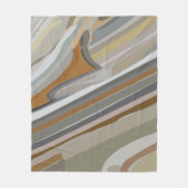 金ゴールドグレーマーブルストーンストライプズ フリースブランケット (正面)