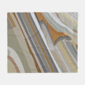 金ゴールドグレーマーブルストーンストライプズ フリースブランケット (正面(横))