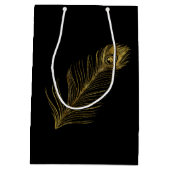 金ゴールドグレームブラックピーコックフェザー ミディアムペーパーバッグ (裏面)