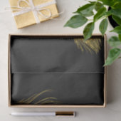 金ゴールドグレームブラックピーコックフェザー 薄葉紙 (ギフト)