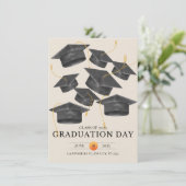 金ゴールドグレー卒業ミニマエレガントリスト 招待状 (スタンド正面)