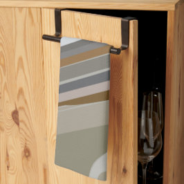 金ゴールドグレー大理石のストライプパターン キッチンタオル