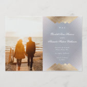 金ゴールドグレー幾何学模様ギャツビー箔の日付を保存 案内状 (裏面)