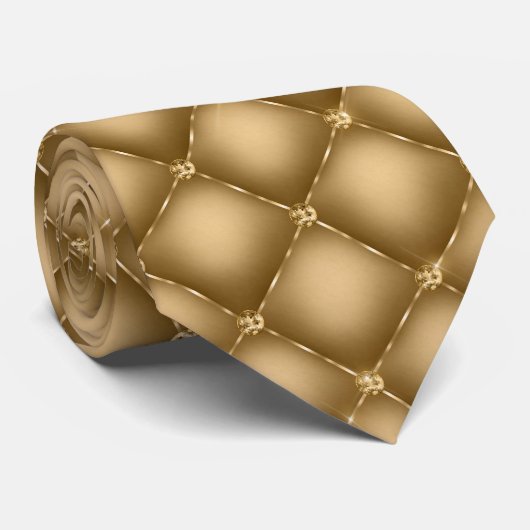 金ゴールドグレー背景と真珠 ネクタイ (ロール)