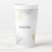 金ゴールドグローオンマーブル カフェラテマグ (正面)